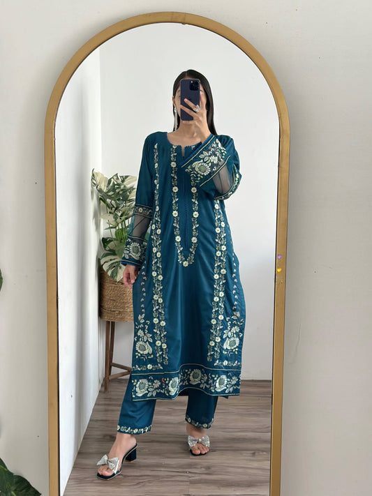 SEHER BLUE BAIL EMB 2PC NEW COLLECTION