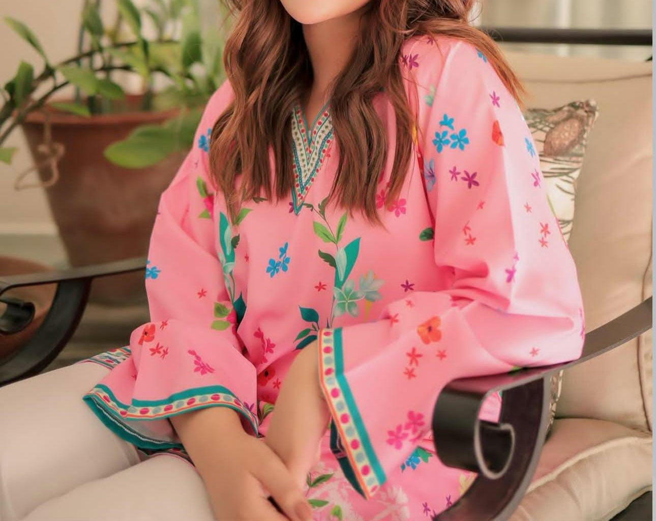 *PINK FLORAL DIGITAL PRINTED 2PC