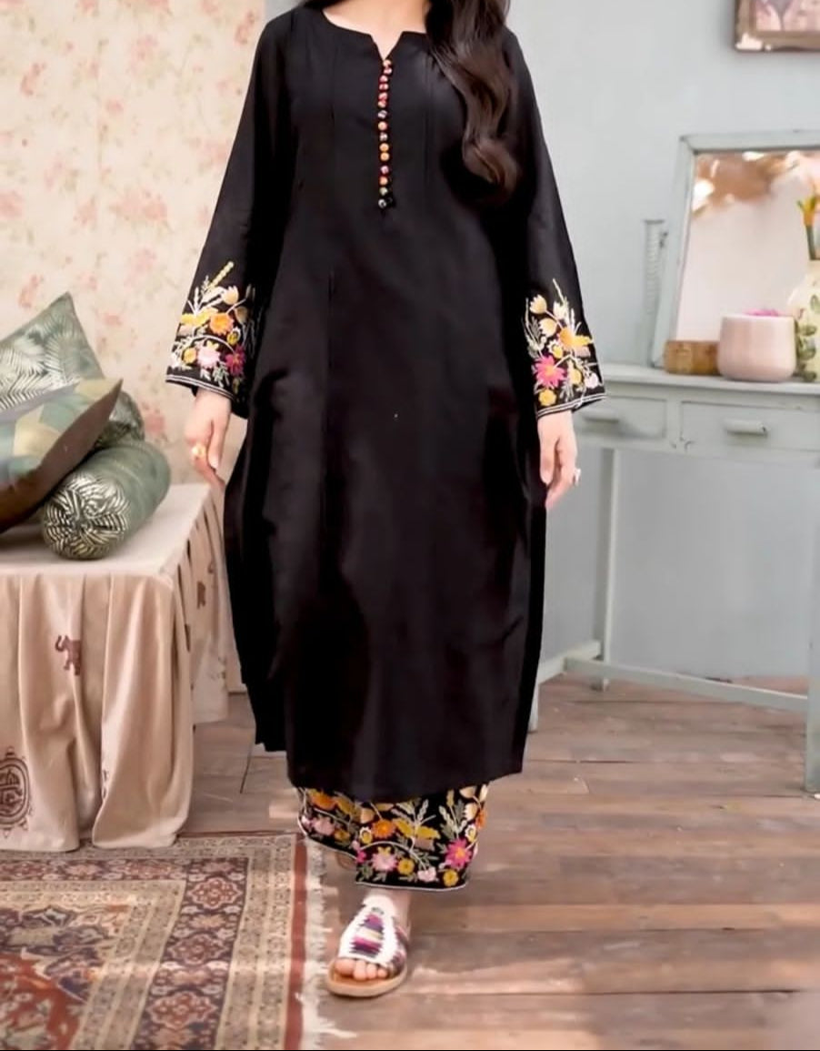 Multi Black Embroidery 2pc NAFEES LIBAS