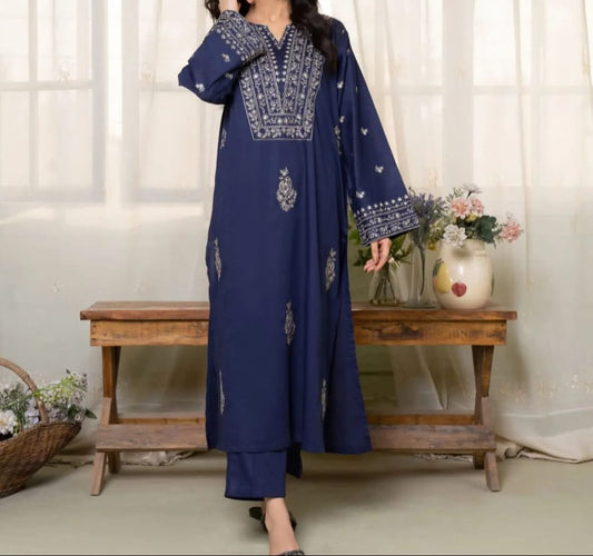 Dezal Embroidery 2pc Long Length