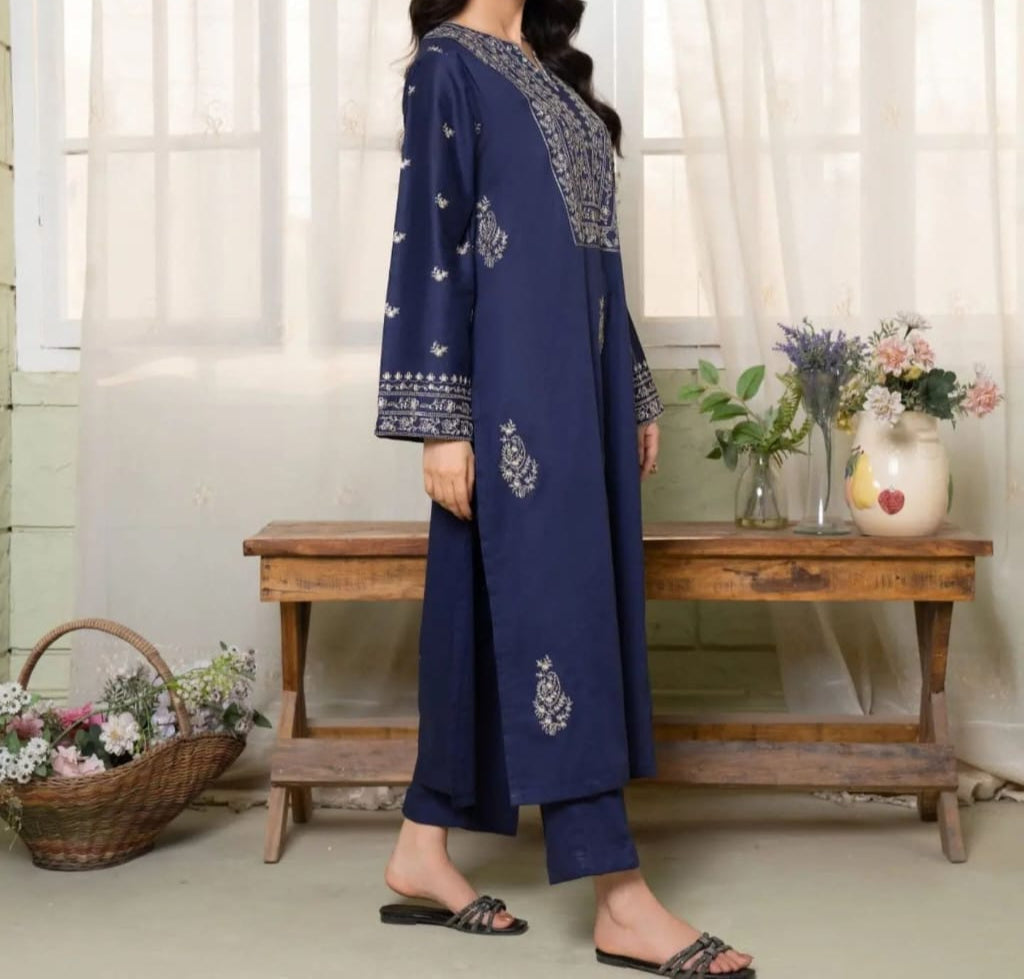 Dezal Embroidery 2pc Long Length