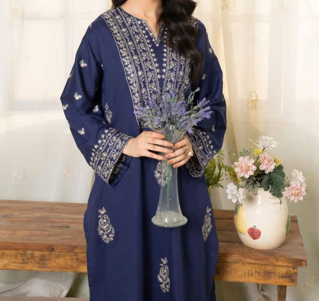 Dezal Embroidery 2pc Long Length