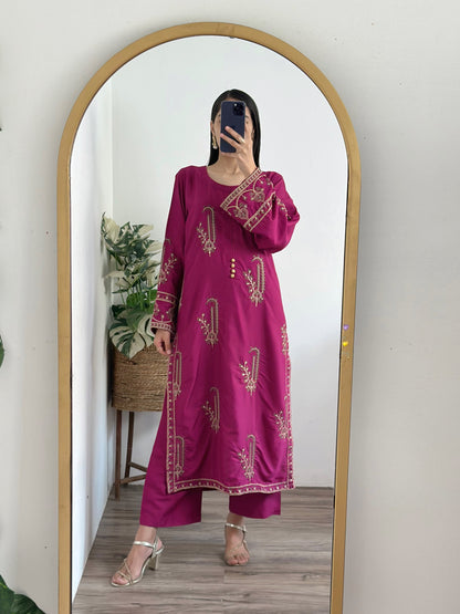 AMBAR Jasmine  2pc Embroidery Stiched Suit