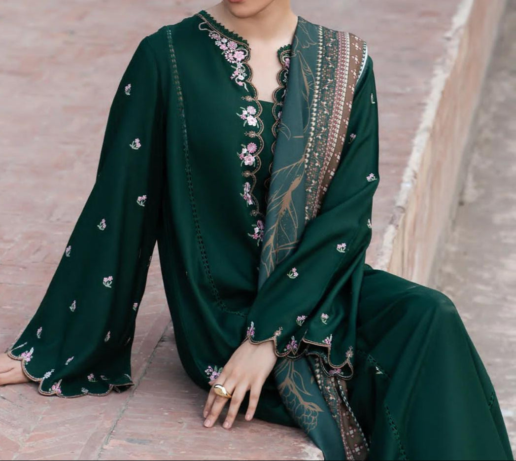 Ziva Green Embroidery 2pc
