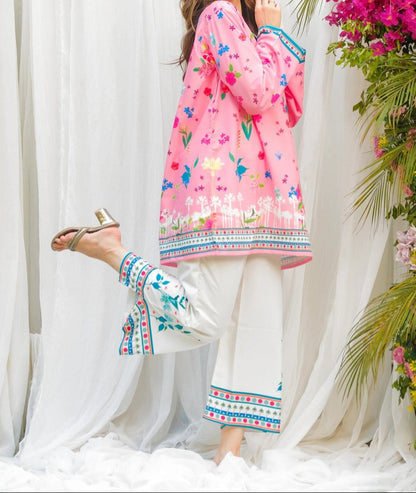 *PINK FLORAL  DIGITAL PRINTED 2PC