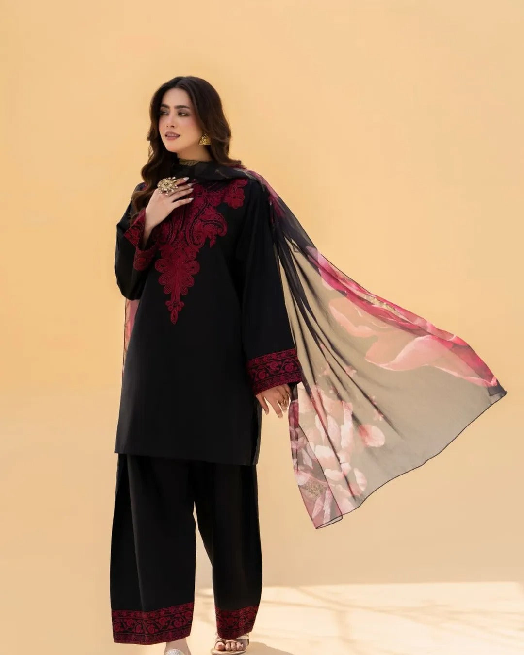 Zaroon -EMBROIDERY  3PC