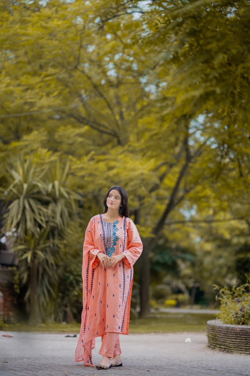 Zeenat  Lawn 3pc Embridery