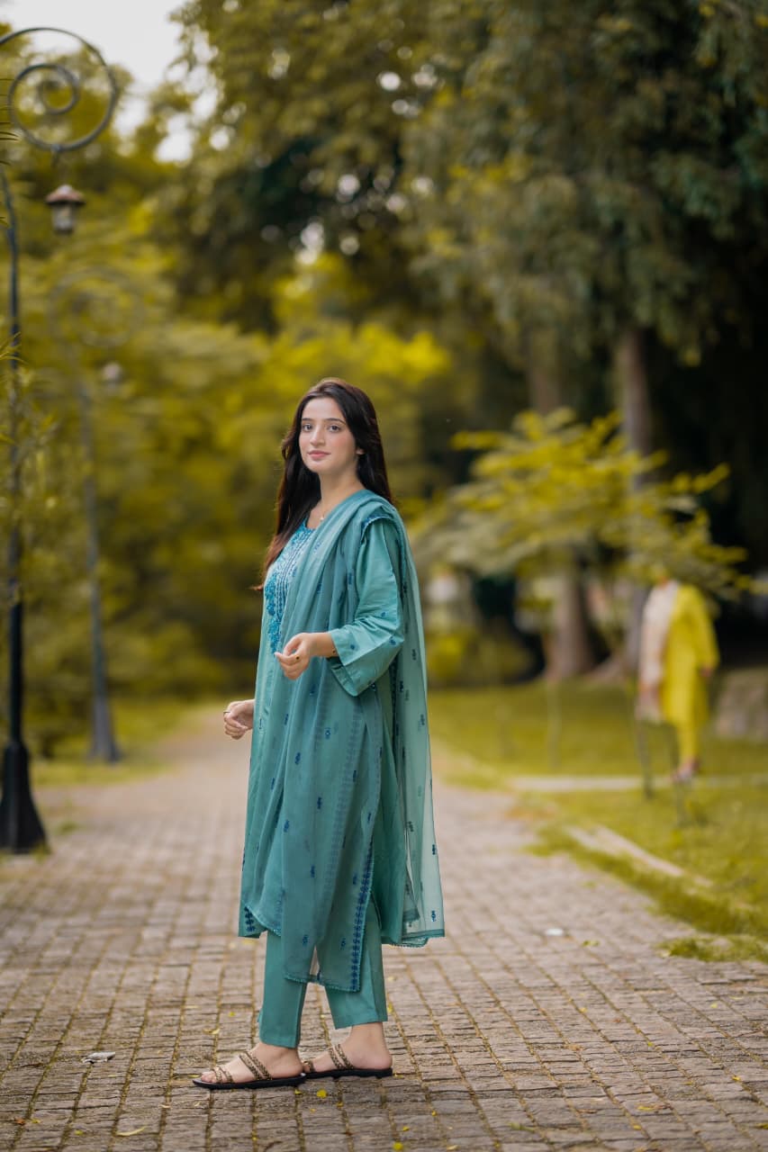 Zeenat  Lawn 3pc Embridery