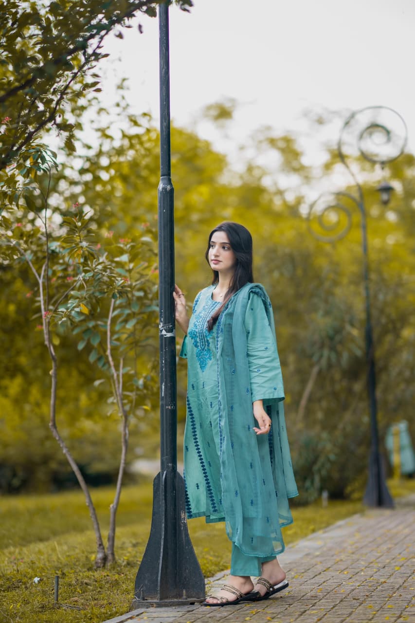 Zeenat  Lawn 3pc Embridery