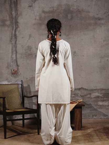 WHITE HEART 3PC ( FARSHI SHALWAR )