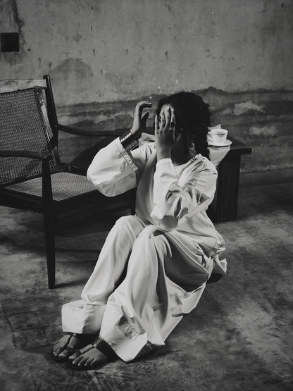 WHITE HEART 3PC ( FARSHI SHALWAR )